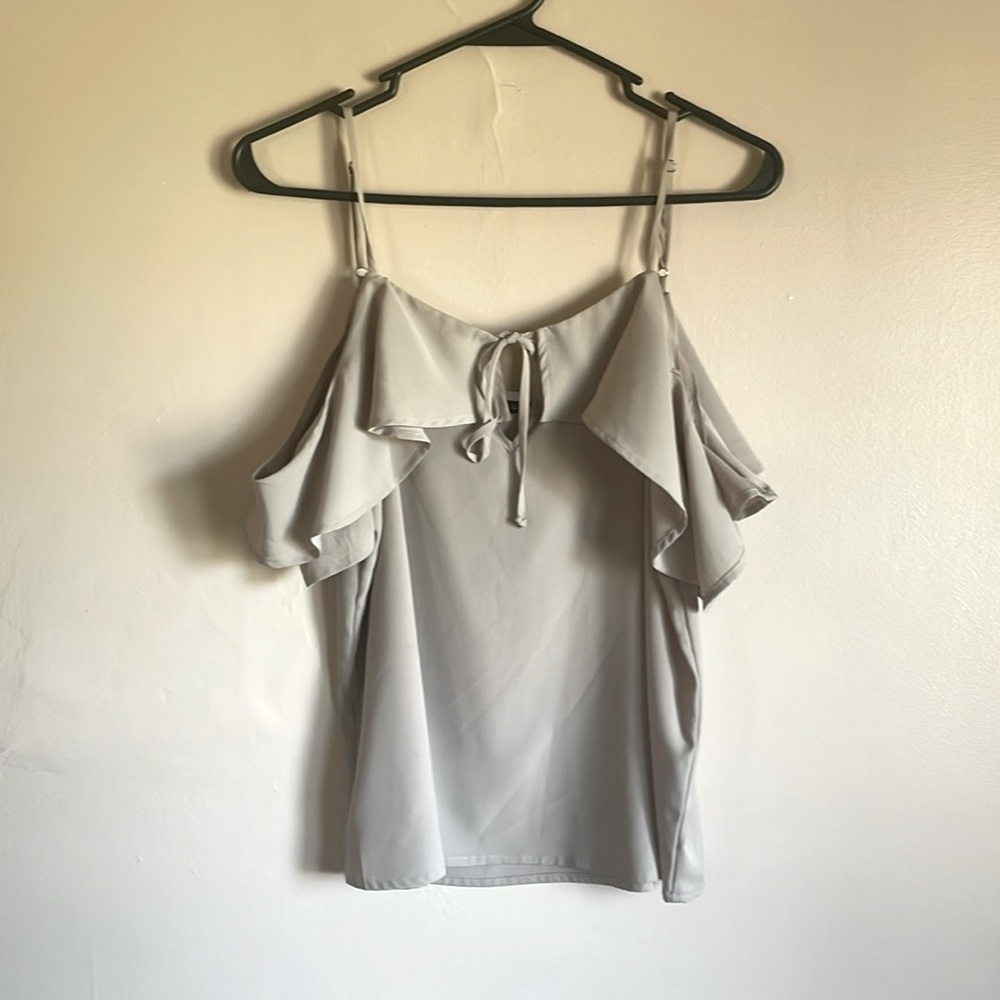 Flowy off the shoulder top with spaghetti straps